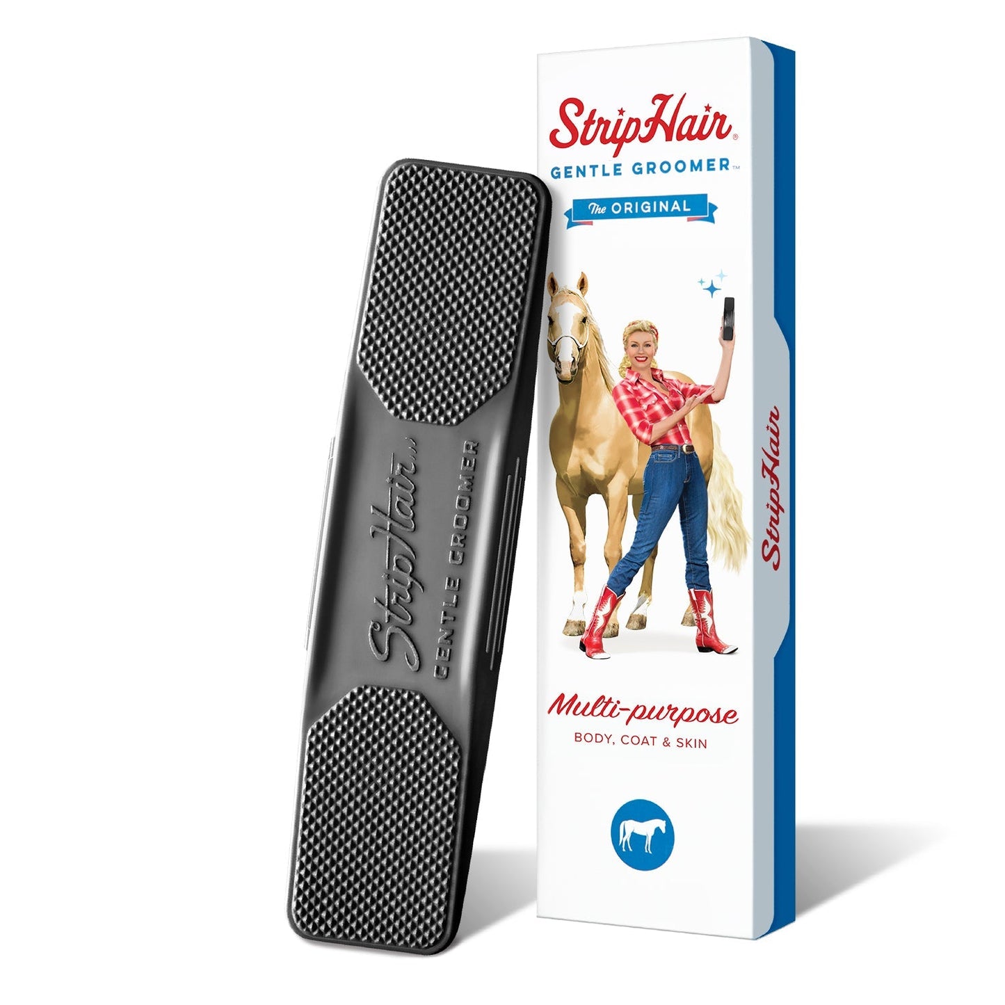 StripHair 6-in-1 Shedding Grooming Massage Brush for Horses